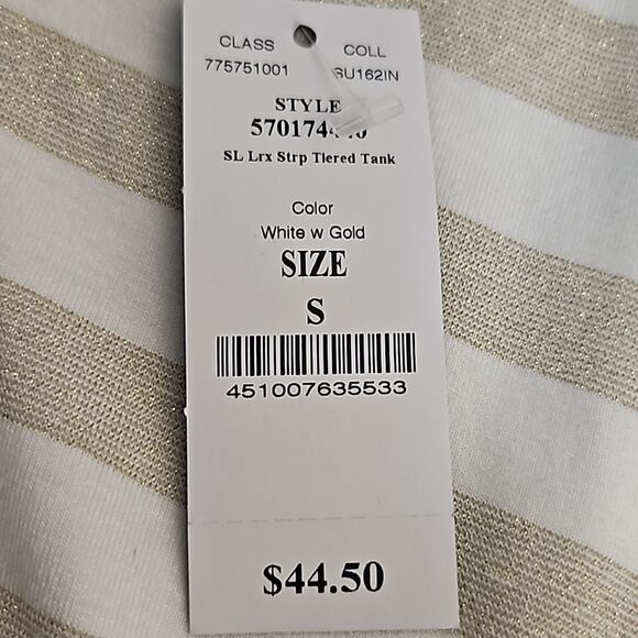 New WHBM Striped Tiered Tank Top SZ Small - Picture 5 of 9